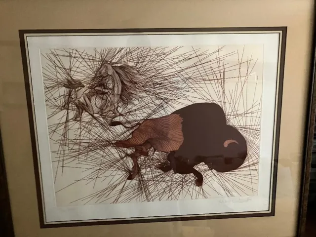 Guillaume "Blesse" Original Art Etching Hand Signed Framed Limited Edit. Artwork