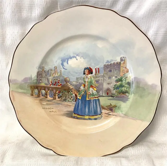 Royal Doulton plate Historic England D.5940 Dorothy Vernon at Haddon Hall