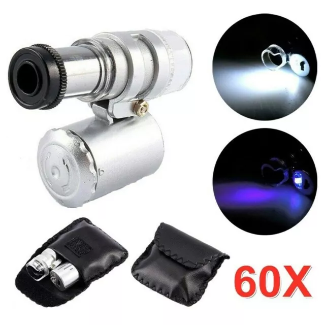 60 x lente di ingrandimento gioiellieri lente di ingrandimento da tasca loop eye glass luce led