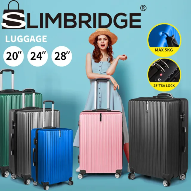Slimbridge 20"24"28" Luggage Suitcase Travel TSA Lock Hard Shell Carry On Case