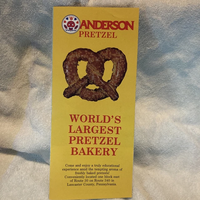 VINTAGE ANDERSON PRETZEL bakery menu /order form Lancaster County Pa