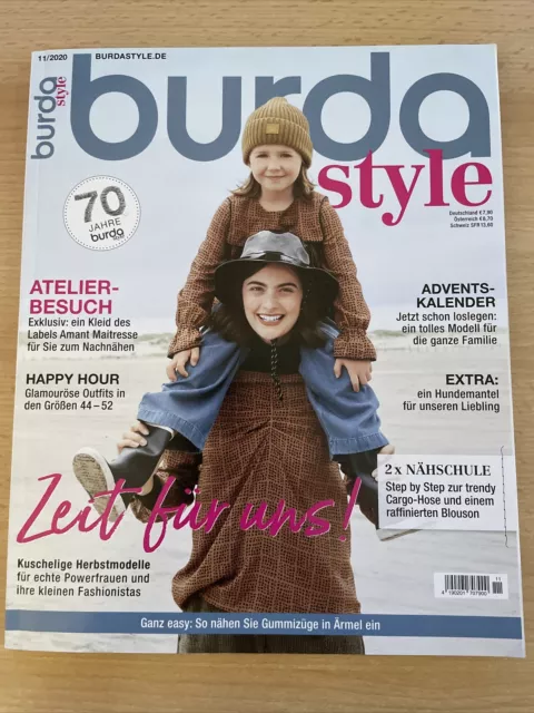 Burda Moden/Style 2020er Nähen Schnittmuster Zeitschrift  11/20 November 2020