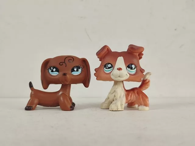 Littlest Pet Shop 2pcs/lot  Dachshund  Collie Dog #640#1542 Animal Figures