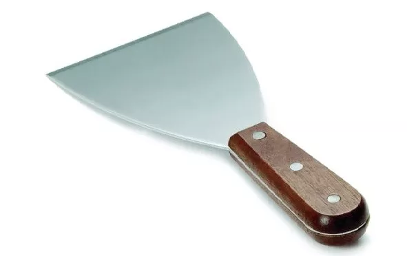 Commercial Heavy Duty Food Safe Grease Scraper/Griddle Scraper Wooden Handle 4"