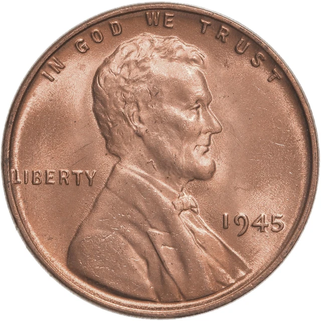 1945 Lincoln Wheat Cent BU Penny US Coin