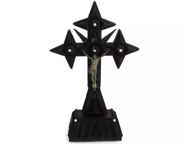 Altar Standing Crucifix Corpus Christi Hand Carved Wood Spelter Folk Art Beautif Altar Standing Crucifix Corpus Christi Hand Carved Wood Spelter Folk Art Beautif