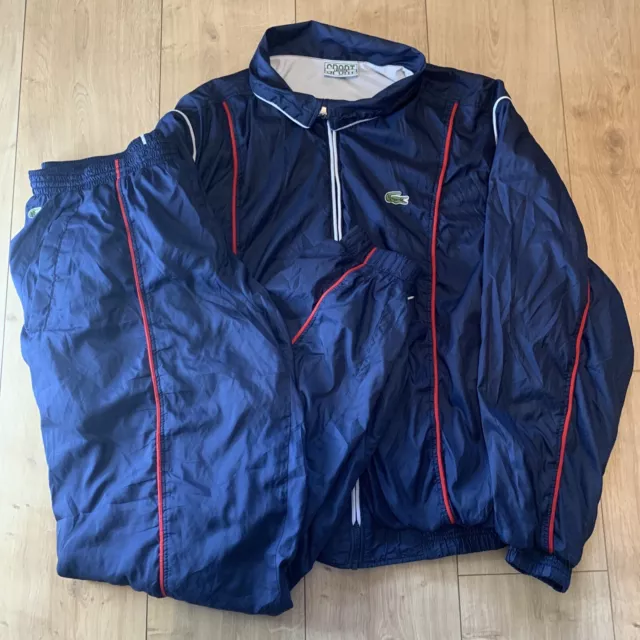 Set tuta vintage Lacoste Sport Devanlay da uomo 6 blu cerniera intera