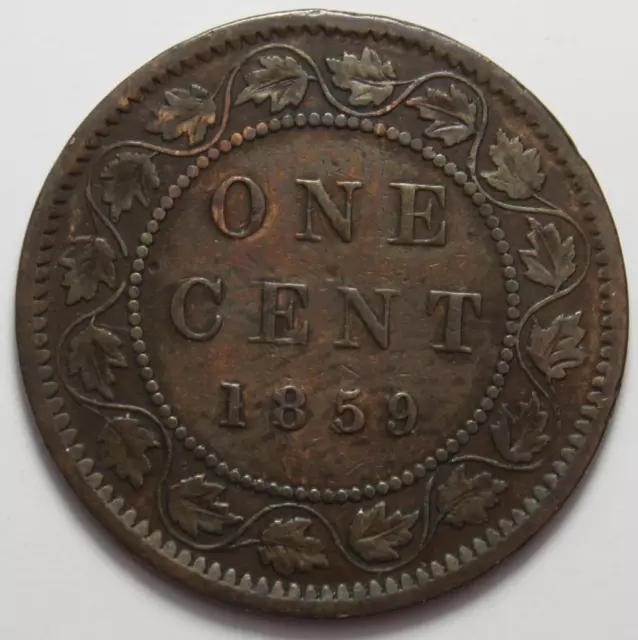 Canada 1859 Large Cent, Low 9 Variety, Old Date Queen Victoria (122g)