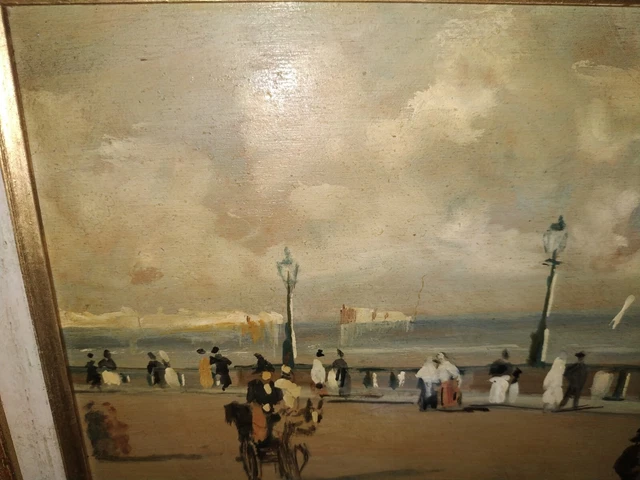 Dipinto Ad Olio Su Tavoletta Di Compensato .Napoli Anni 40-50 Firmato 3