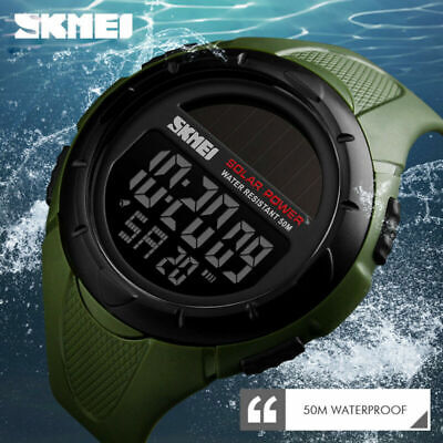 SKMEI Watch Waterproof Digital Men Sport Watches Creative Solar Power Wristwatch