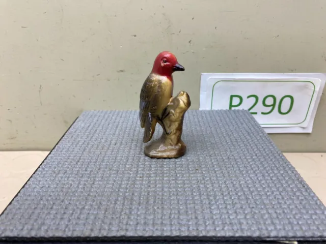 Vintage Small Red Headed Woodpecker Bird Figurine Celluloid Plastic