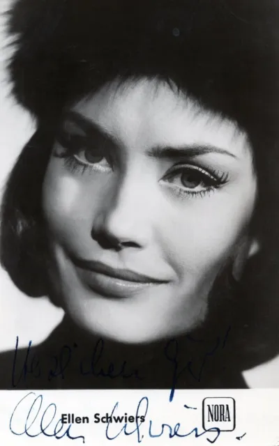 Ellen Schwiers+ - original signierte frühe Autogrammkarte "NORA FILM"