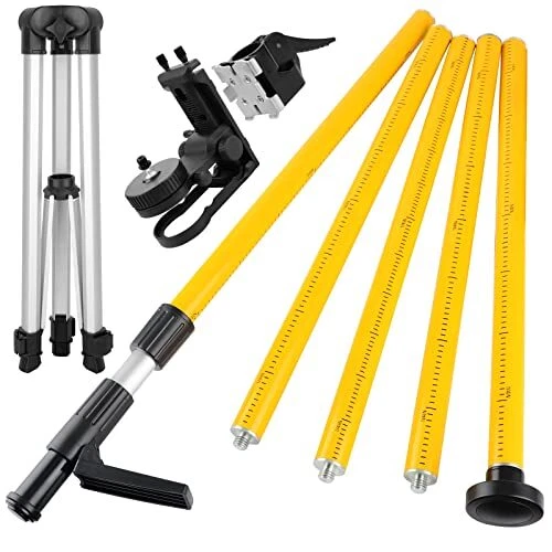 Laser Level Pole,  Upgraded 12 ft. Telescoping Laser Pole with Tripod and