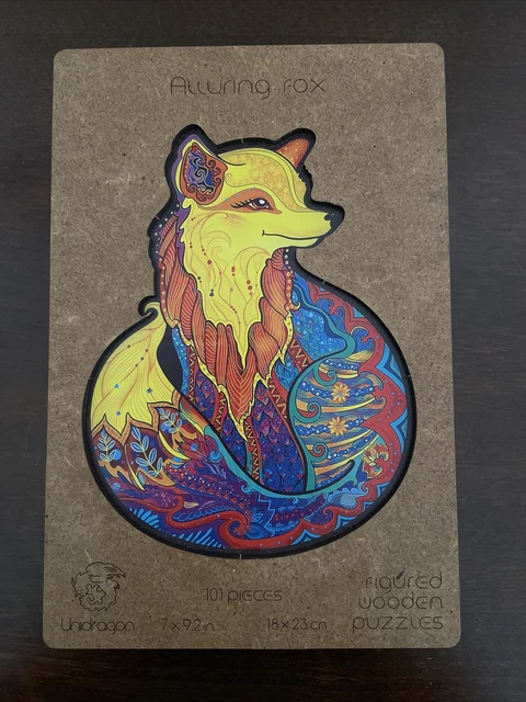 Unidragon Wooden Jigsaw Puzzles "Alluring Fox" Laser Cut Complete 101 Piece