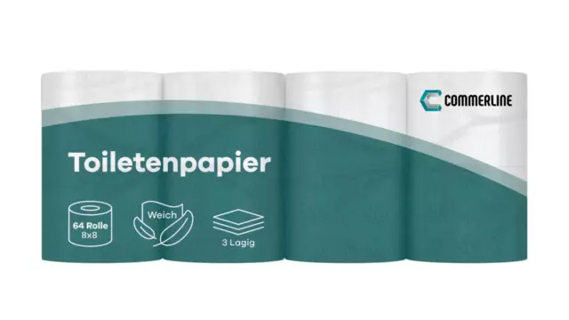 64 Rollen Toilettenpapier Klopapier Toiletten Klo WC Papier 3-lagig 150 Blatt