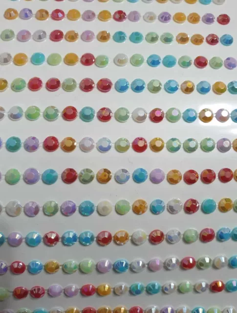 STRASS ADESIVI 4/5mm Multicolor Brillantini Cristallo Boreale Stickers 360 pezzi