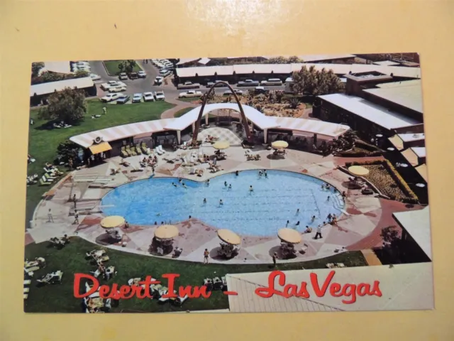 Desert Inn Casino Hotel Las Vegas Nevada vintage postcard swimming pool aerial