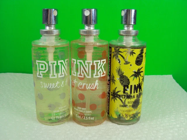 LOT OF 3 Victoria's Secret Fresh And Clean Pink woman's  Body Mist 2.5 OZ EACH