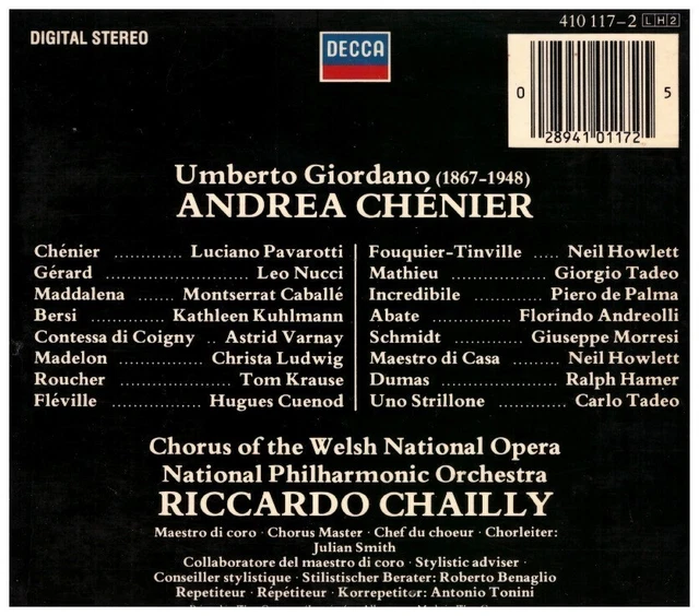GIORDANO ANDREA Chenier Riccardo Chailly Pavarotti Caball CD giordano-andrea-chenier-riccardo-chailly-pavarotti-caball-cd