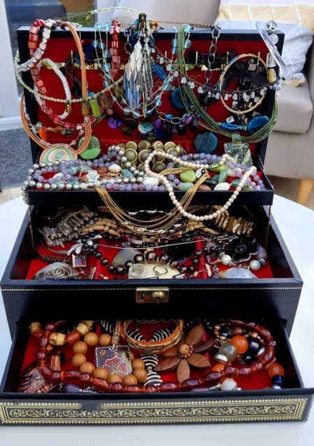 Large Job Lot Of Vintage & Modern Jewellery Box Not Included.
