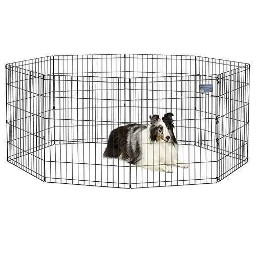 MidWest Foldable Metal Dog Exercise Pen / Pet Playpen, 24"W x 30"H, 1-Year