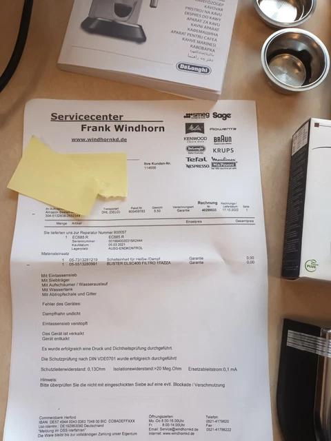 DeLonghi Espressomaschine DEDICA Style EC 685.r rot, vom Profi instandgebracht 2