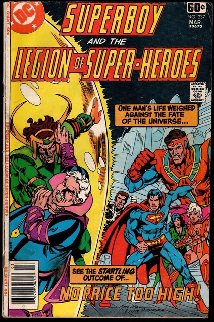 DC Comics Superboy, The Legion of Superheroes, No 237, Mar 78 Comic Book