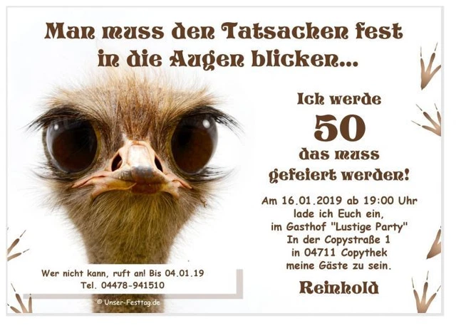 EINLADUNGSKARTEN GEBURTSTAG LUSTIG Spruch 20 30 40 50 60 70 jedes Alter