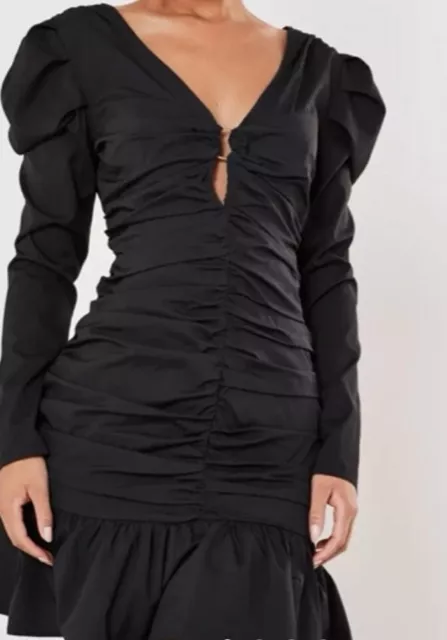 Missguided black frill dress online