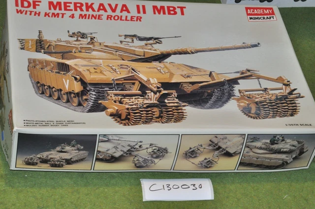 Maquette Academy 1/35 Char Merkava II IDF Avec Rouleau De Mines KMT 4 - Neuf