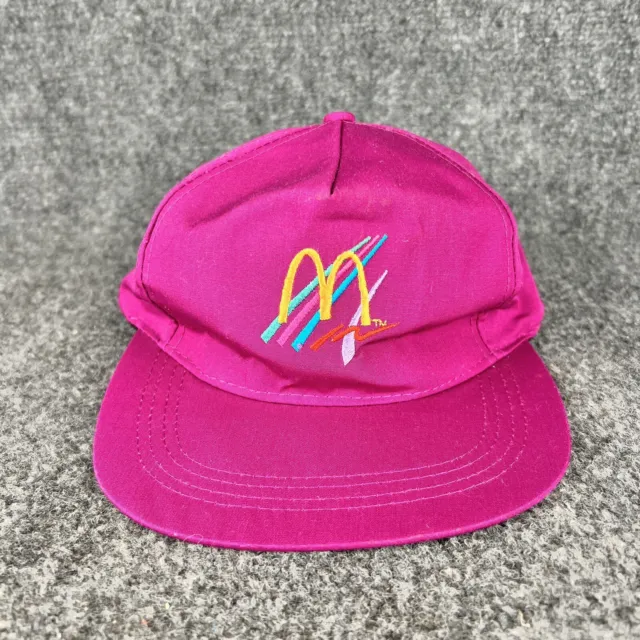 Vintage Crest McDonalds Snapback Trucker Hat Cap Purple Pink 2