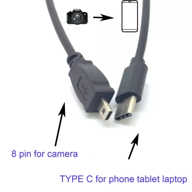 USB-C OTG CABLE FOR nikon CoolPix 2100-3200-4200-5200-7600-8800-L1-L4-L10