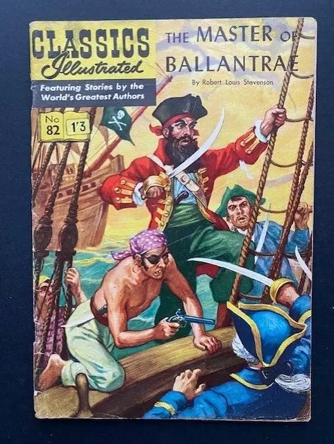 Classics Illustrated #82 The MASTER of BALLANTRAE. RL Stevenson. RARE UK/NZ 1958
