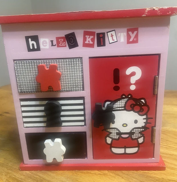Hello Kitty Jewelry Box Chest of Drawers Red Toys R Us 2010 Sanrio vintage FLAWS