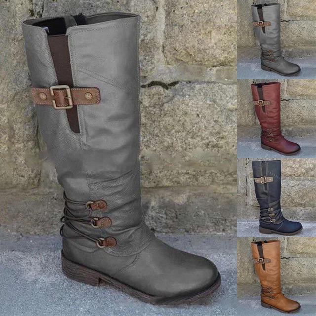 Boucle de mollet à fermeture éclair chaussure talon bas chaud nouvelles taille