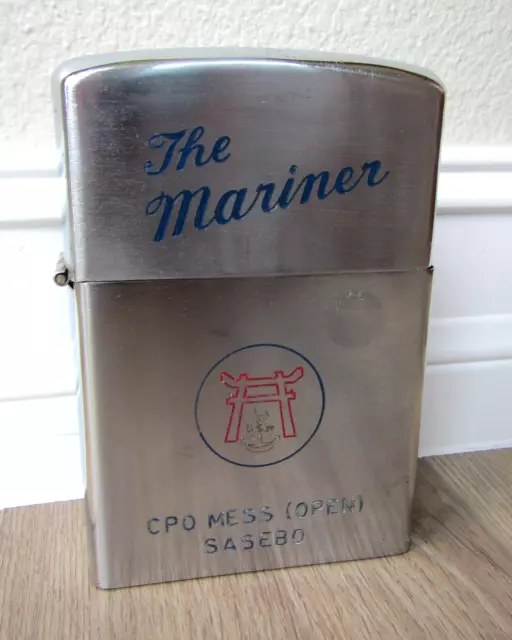 The Mariner Large Lighter Us Navy Cpo Mess Open Sasebo Atc Japan Chrome