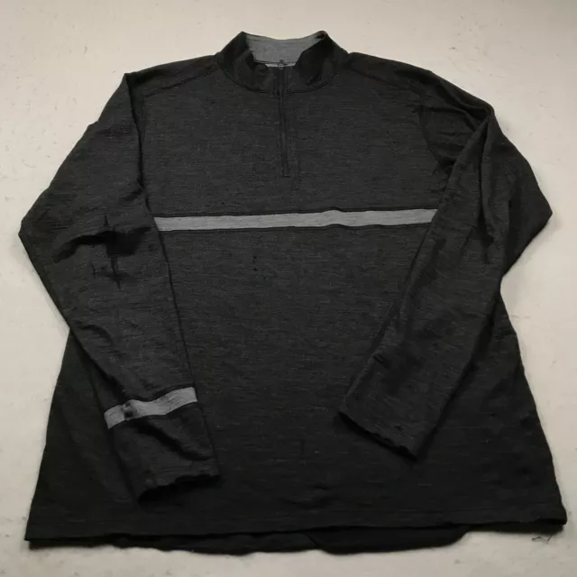 Ibex Sweater Mens XL Gray 100% Zque Merino Wool Pullover 1/4 Quarter Zip Light