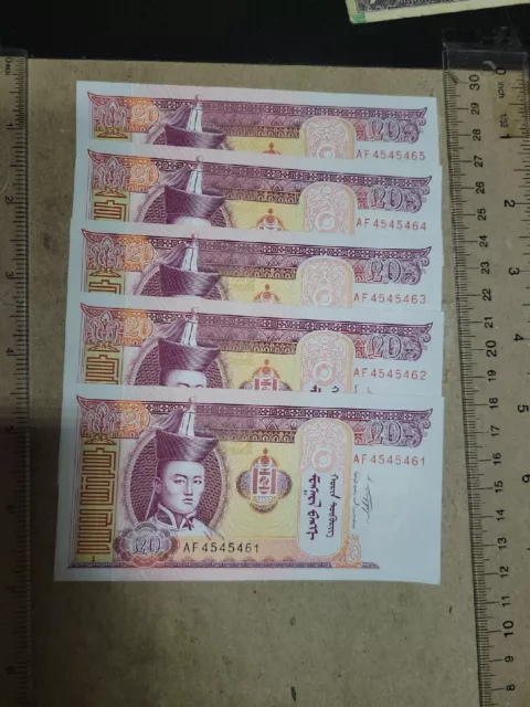 🇲🇳 Mongolia 20 Togrog - Tugrik 2009  P-63  (qty 5) unc banknote 060723-11