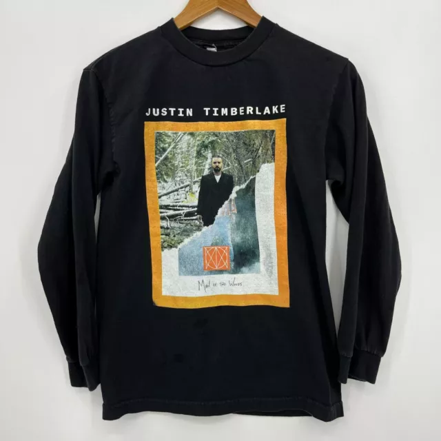 Hybrid Tees Long Sleeve T-Shirt Adult S Black Justin Timberlake Man of The Woods