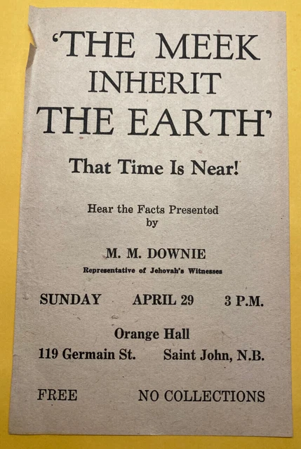 1960'S JEHOVAH'S WITNESSES Watchtower Convention St John New Brunswick ...