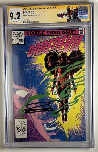 Daredevil #190 (Marvel Comics January 1983) Cgc 9.2 Signed by Frank Miller