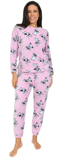 Disney Femmes Lilo Et Couture Rose Polaire Pyjama Long Ensemble