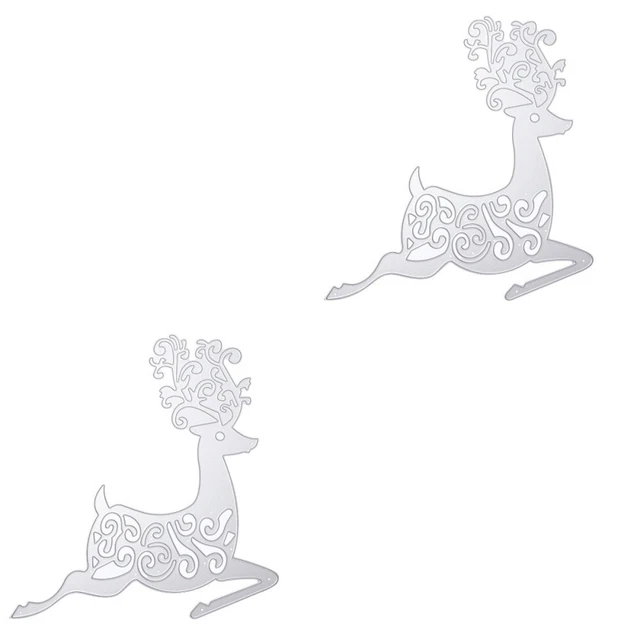 2 stücke kohlenstoffstahl geschnitten stirbt weihnachten elk malerei kunst