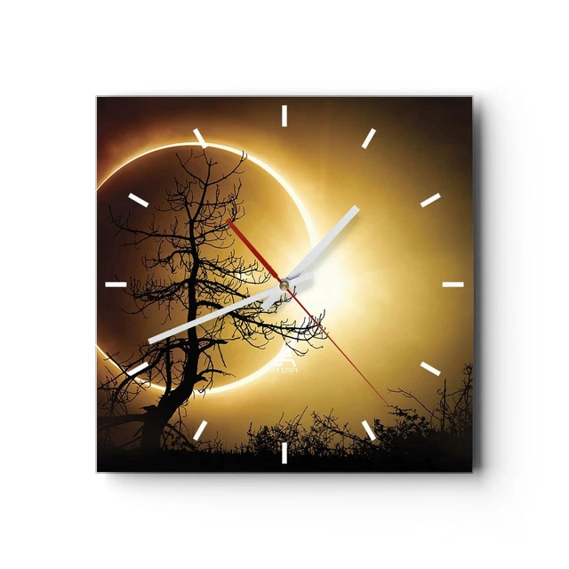 Horloge Murale En Verre ARTTOR – 40x40cm – Silencieuse – Abstraction Nature