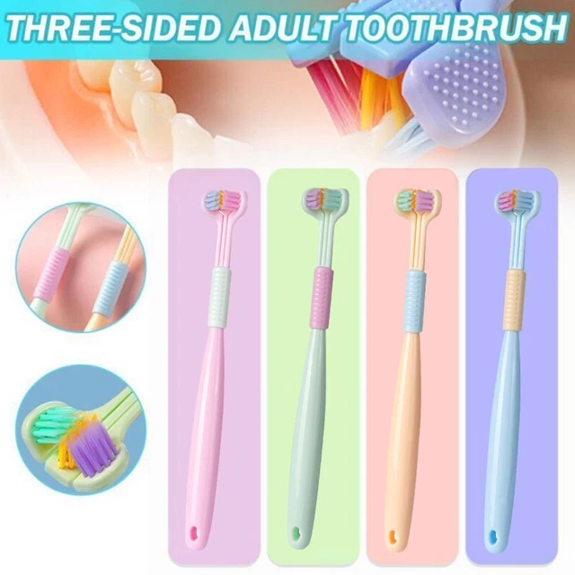 Spazzolino da denti a forma di V per capelli morbidi su tre lati setole ultrafini VENDITA