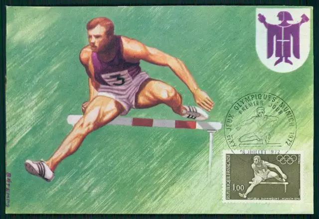 FRANCE MK 1972 OLYMPIA MÜNCHEN OLYMPICS MAXIMUMKARTE MAXIMUM CARD MC CM hn31