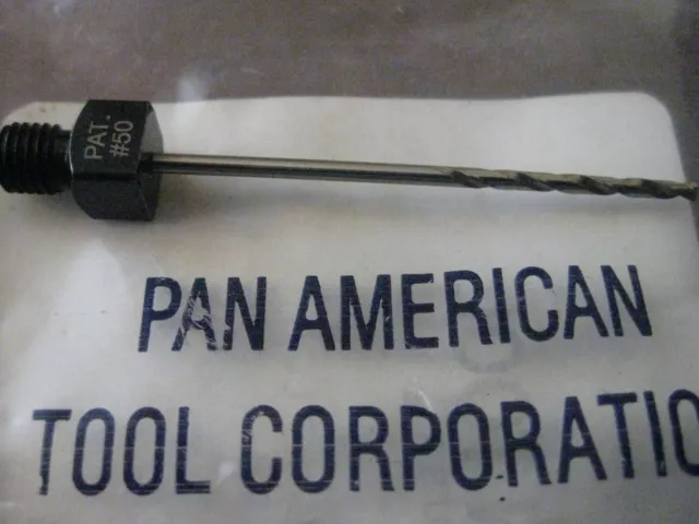 Lot Of 3 Pan American Tool Co. #50 (.0700) Cobalt 1/4-28 Threaded Drill Bit USA