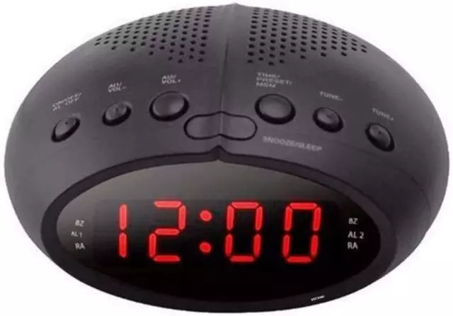 Radio Sveglia Digitale Con Display Led, Radiosveglia Fm Allarme Con Funzione Sno