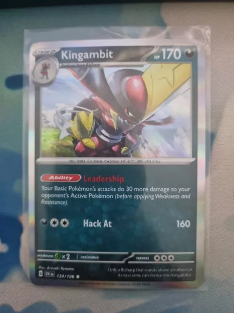 Pokémon - Kingambit - 134/198 - Reverse Holo Rare - Scarlet & Violet - NM/M  