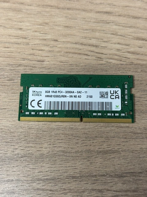 Kit RAM 16 Go (2x8 Go) DDR4 3200 MHz SODIMM SK Hynix – Pour PC Portable, Comme Neuf